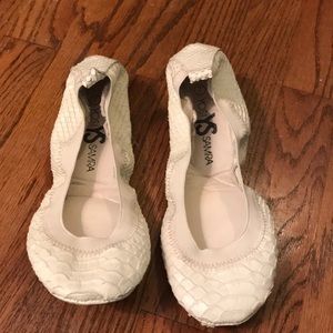 Yosi Samra foldable flats in Samara Croco Ivory